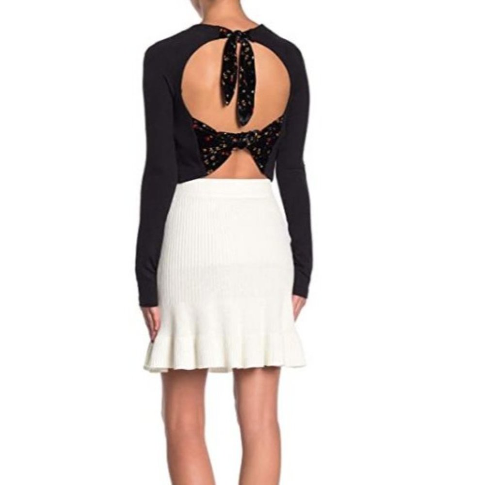 Free People Solid Gold Ribbed Cream Cable Sweater Skirt Small - Picture 7 of 8